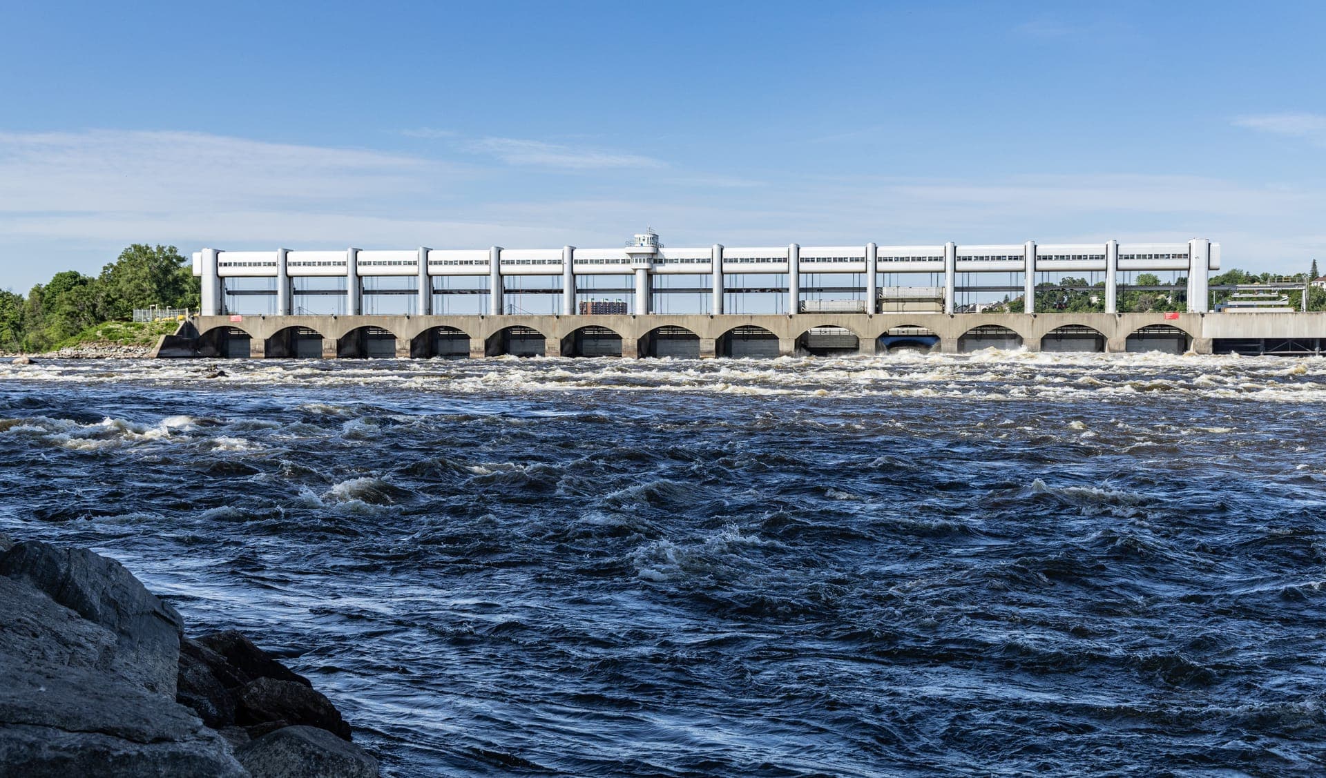 Hydro-Quebec hydroelectric dam generating clean energy